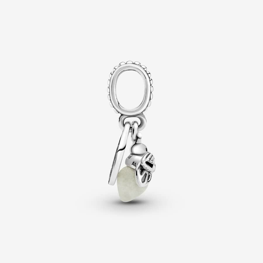 Glow-in-the-Dark Firefly Dangle Charm - Compatible Moments Bracelets - Gift for Women - Sterling Silver with Glow-in-the-Dark Glass - with Gift Box - Image 5